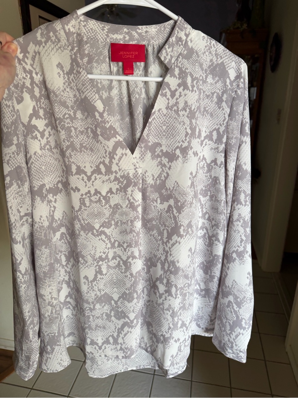 Snakeskin print Jennifer Lopez blouse